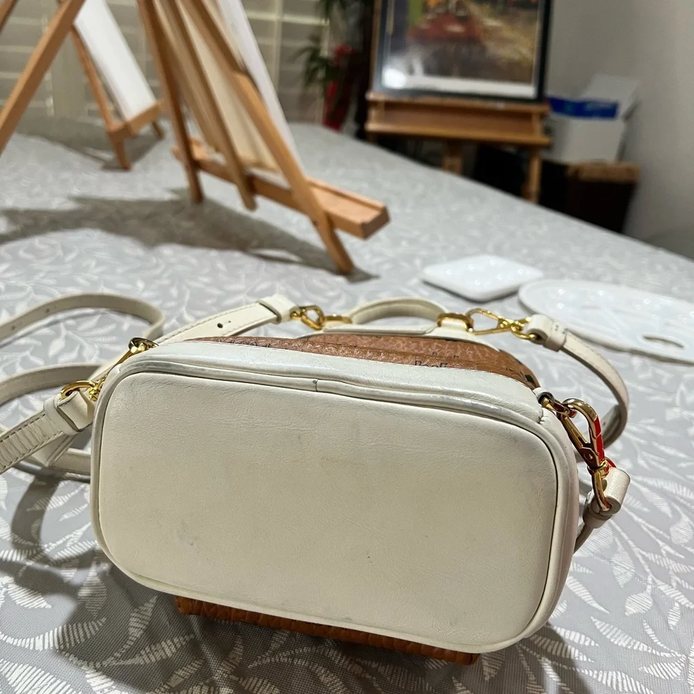 MCM Cognac and Ivory Backpack